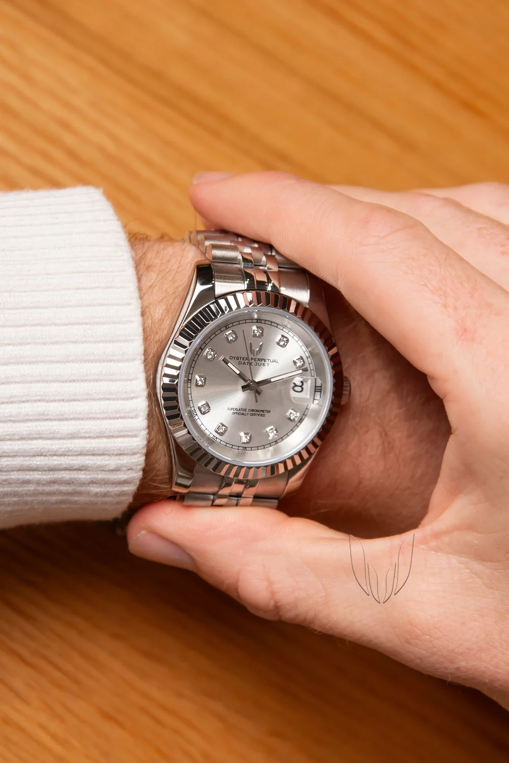 Custom Datejust Silver Diamond - Image 2