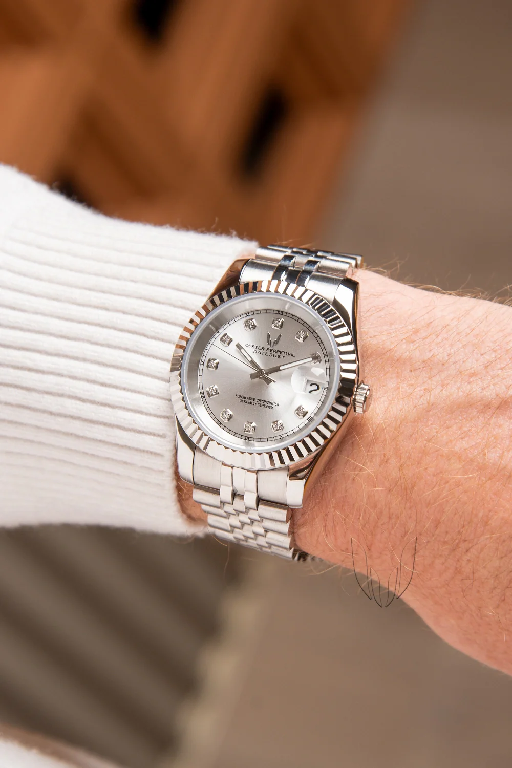 Custom Datejust Silver Diamond - Image 4