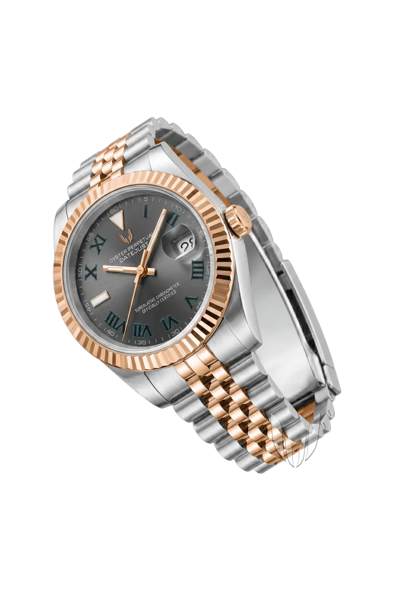Custom Datejust Wimbledon Two-Tone Rose Gold Gray - Image 3