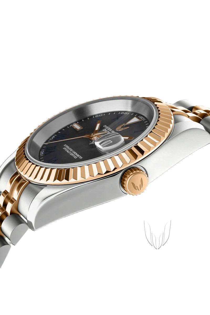Custom Datejust Wimbledon Two-Tone Rose Gold Gray - Image 5