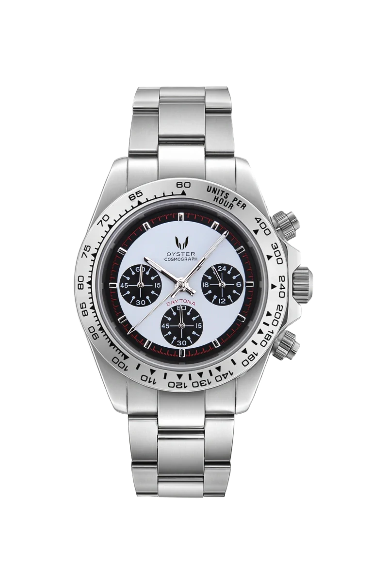 Custom Daytona Silver Ceramic Panda