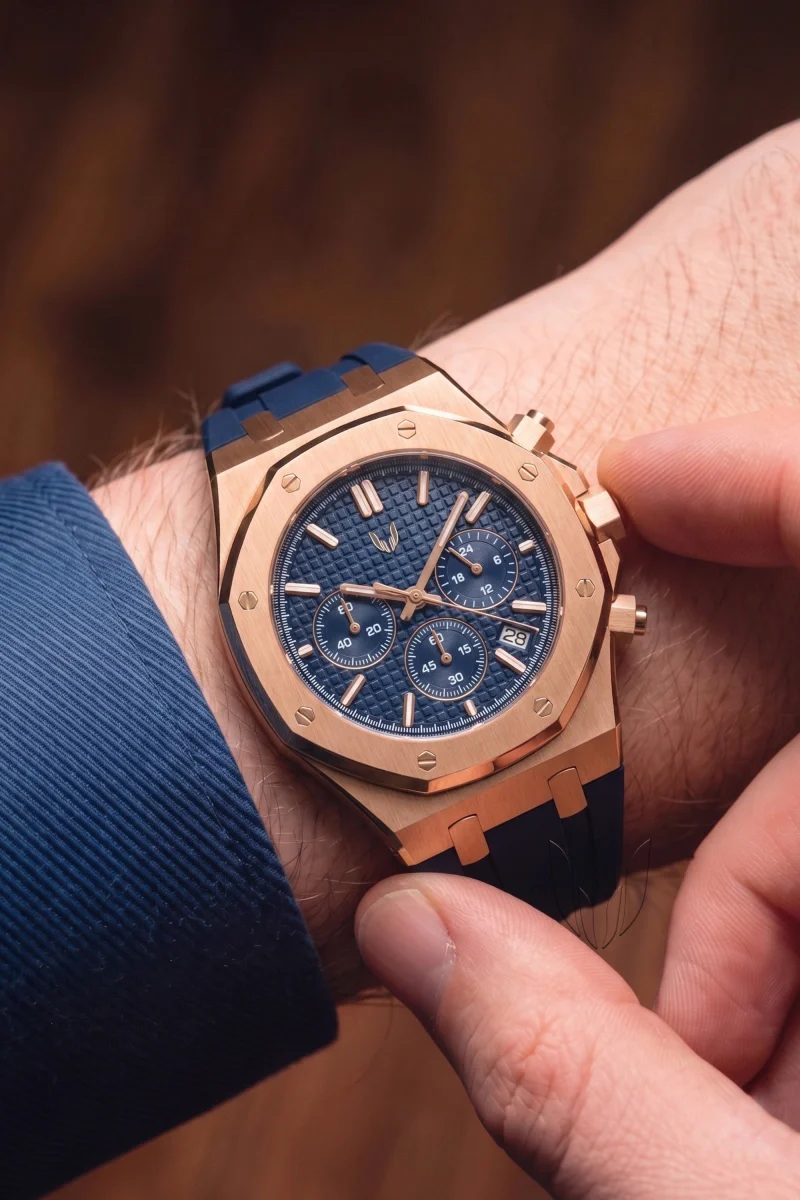 Custom Royal Oak Blue Gold Chrono - Image 2