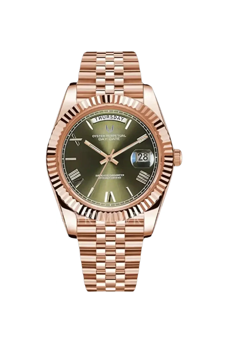 Custom Day-Date Rose Gold Green