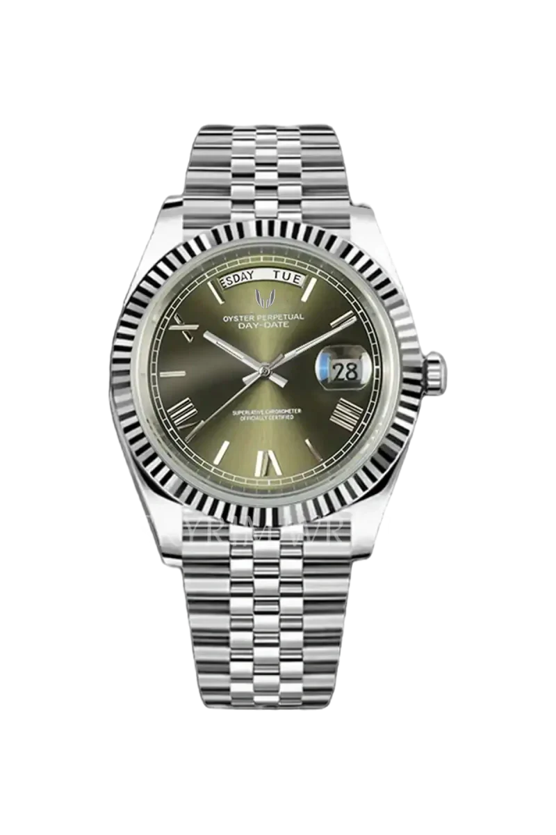 Custom Day-Date Silver Green