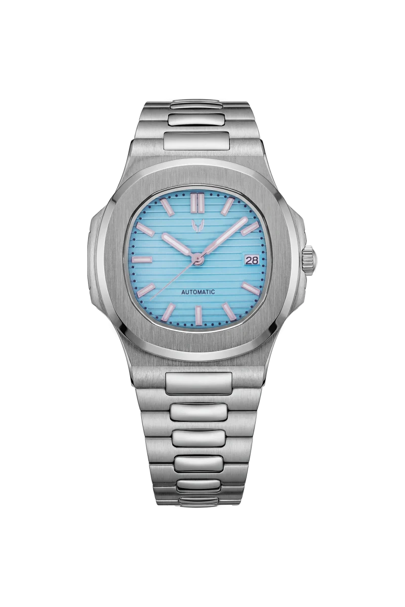 Custom Nautilus Silver Tiffany Blue